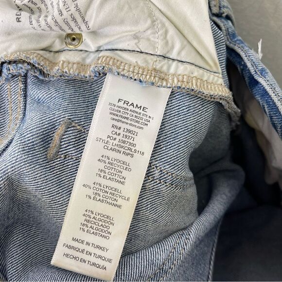 Frame Le High Skinny Crop Clarin Rips Distressed Jeans 26 - Picture 8 of 8